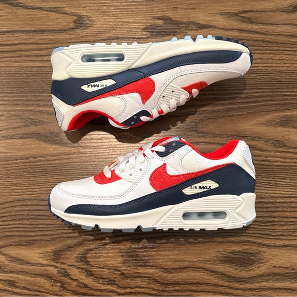 Men’s Size 6 Nike Air Max 90 USA Denim - White/Red/Navy DJ5170-100 - NEW - READ